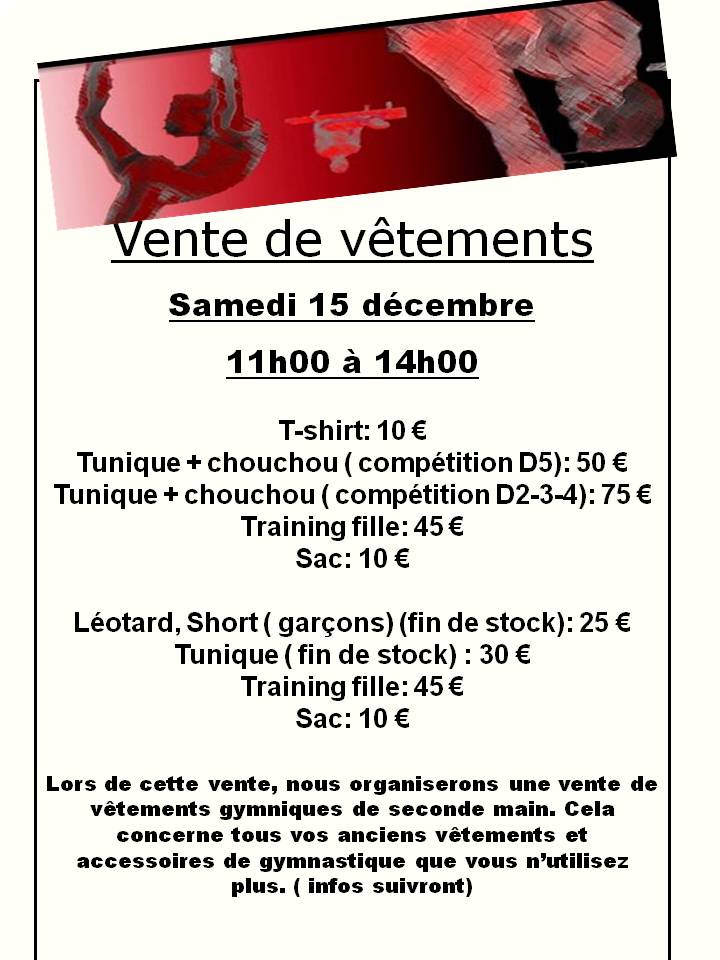 Vente de vêtements 2018